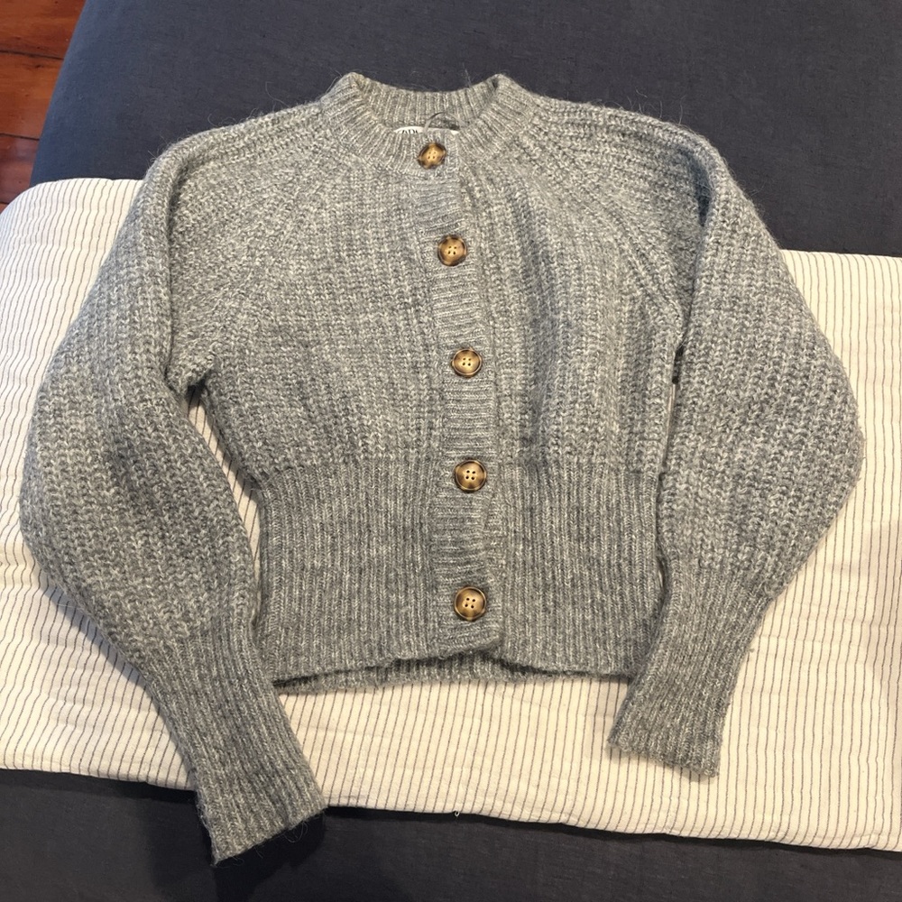 Zara Gray Cardigan with Gold Buttons
